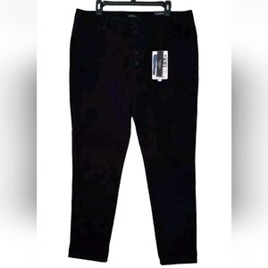 New d. jeans Womens Size 16 High Waist Mom Jean Modern Fit Black Ripped Torn NWT